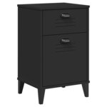 vidaXL Table de chevet VIKEN noir bois d'ingénierie