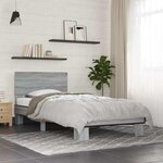 vidaXL Cadre de lit sans matelas sonoma gris 90x190 cm