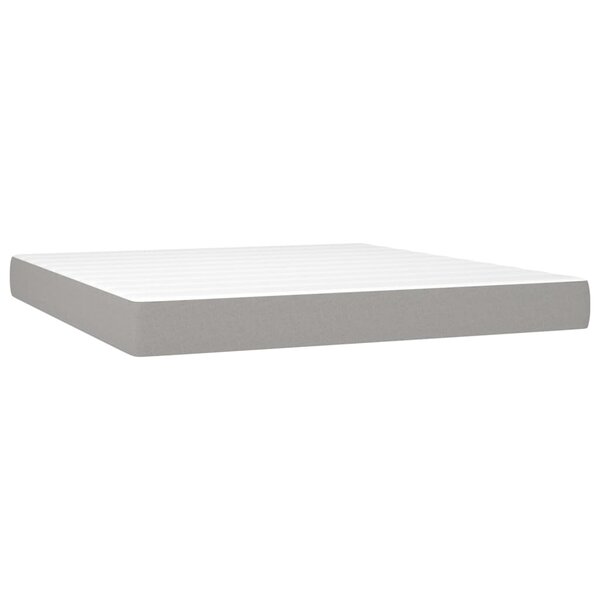 vidaXL Matelas de lit à ressorts ensachés Gris clair 180x200x20 cm