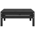 Repose-pied de jardin noir bois de pin solide 02_0014949