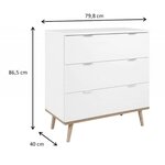 Finori Commode Göteborg 1 Blanc et chêne Sonoma