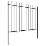 vidaXL Clôture de jardin avec dessus en lance Acier 10 2 x 1 5 m Noir