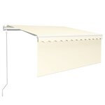 vidaXL Auvent rétractable automatique avec store 3 5x2 5 m Crème
