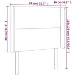 vidaXL Tête de lit à LED Bleu 83x16x118/128 cm Tissu