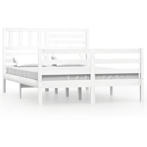 vidaXL Cadre de lit Blanc Bois massif 160x200 cm