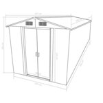 vidaXL Abri de jardin 257x580x181 cm Métal Marron