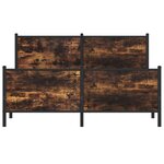 vidaXL Cadre de lit en métal sans matelas chêne fumé 140x200 cm