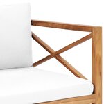 vidaXL Chaise de jardin avec coussins crème Bois de teck solide