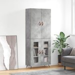 vidaXL Buffet haut Gris béton 69 5x34x180 cm Bois d'ingénierie