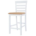 vidaXL Table et chaises de bar 3 Pièces Bois massif Marron et blanc