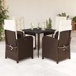 vidaXL Ensemble à manger de jardin 5 Pièces et coussins marron poly rotin