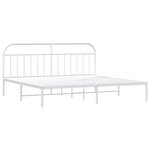 vidaXL Cadre de lit métal avec tête de lit blanc 200x200 cm