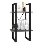 vidaXL Bibliothèque à 2 niveaux gris 40x30x70 cm bois d'ingénierie