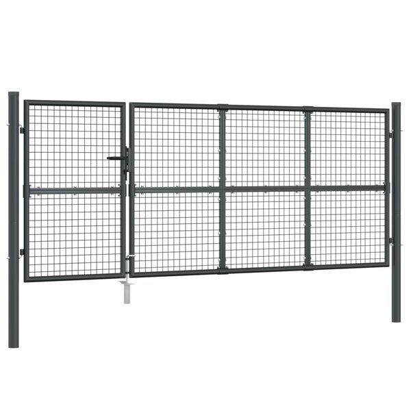 vidaXL Portal de jardin maille anthracite 350x175 cm acier galvanisé