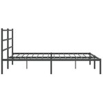 vidaXL Cadre de lit métal avec tête de lit noir 183x213 cm