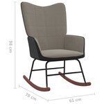 vidaXL Chaise à bascule Gris clair Velours et PVC