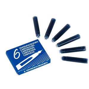 Etui de 6 cartouches d'encre internationales bleu effaçable sign