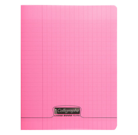 Cahier piqué POLYPRO 21x29,7 cm 96p séyès 90g Rose CALLIGRAPHE