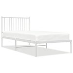 vidaXL Cadre de lit métal avec tête de lit blanc 90x200 cm