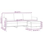 vidaXL Canapé à 3 places avec repose-pieds Bleu 180 cm Velours