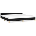 vidaXL Cadre de lit avec tête de lit Noir 200x200 cm Tissu