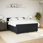 vidaXL Sommier à lattes de lit et matelas Noir 200x200 cm Velours