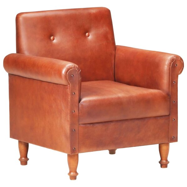 vidaXL Chaise cabriolet marron cuir véritable