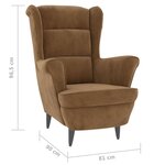 vidaXL Fauteuil marron velours