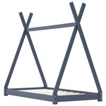 vidaXL Cadre de lit d'enfant Gris Bois de pin massif 70x140 cm