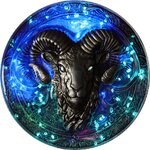 Pièce de monnaie en Argent 12 Dollars g 155.5 (5 oz) Millésime 2024 Twelve Zodiac Signs ARIES