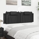 vidaXL Coussin de tête de lit noir 160 cm similicuir