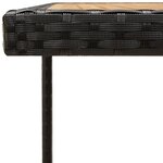 vidaXL Table de jardin Noir 109x107x74 cm Résine tressée bois massif