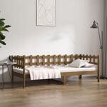 vidaXL Lit de jour Marron miel 90x200 cm Bois de pin massif