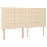 vidaXL Sommier à lattes de lit et matelas et LED Crème 160x200cm Tissu