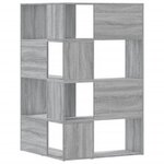 vidaXL Bibliothèque d'angle à 4 niveaux sonoma gris bois d'ingénierie