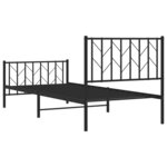 vidaXL Cadre de lit métal sans matelas avec pied de lit noir 90x190 cm