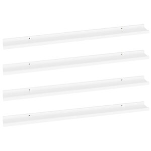 vidaXL Étagères murales 4 Pièces Blanc 100x9x3 cm