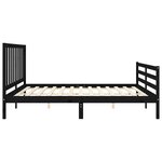 vidaXL Cadre de lit avec tête de lit noir 200x200 cm bois massif