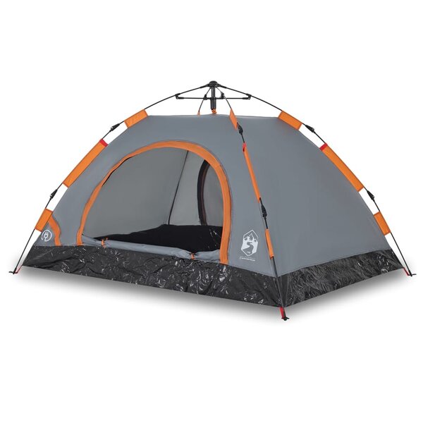 vidaXL Tente de camping 3 personnes orange libération rapide