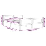 vidaXL Cadre de lit sans matelas bois massif de pin gris 140x200 cm