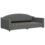 vidaXL Lit de jour avec gigogne et tiroirs gris foncé 90x190 cm tissu
