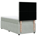 vidaXL Sommier à lattes de lit et matelas Gris clair 100x200cm Velours