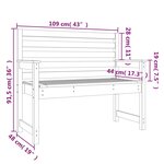 vidaXL Banc de jardin noir 109x48x91 5 cm bois massif de pin