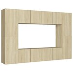 vidaXL Ensemble de meubles TV 8 Pièces Chêne sonoma Bois d'ingénierie