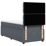 vidaXL Sommier à lattes de lit et matelas Gris foncé 90x190 cm Velours