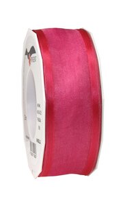 Organza marseille 25-m-rouleau 40 mm laitonné corail
