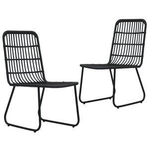 vidaXL Chaises de jardin 2 Pièces Résine tressée Noir