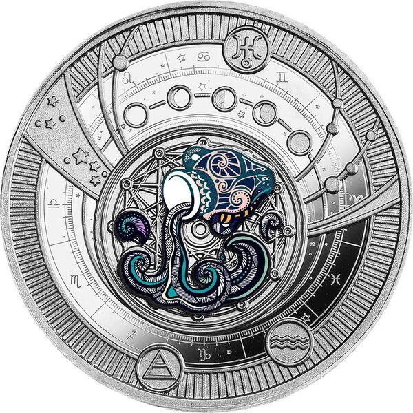 Pièce de monnaie en Argent 500 Francs g 10 Millésime 2025 Zodiac Signs 2025 AQUARIUS