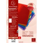 Intercalaires Pp Transparent Couleurs Avec Porte Étiquette A4 6 Positions - Couleurs Assorties - X 10 - Exacompta