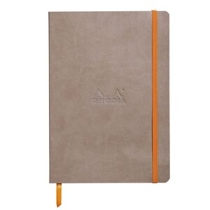 Carnet souple Rhodiarama A5 (14,8 x 21 cm), 160 pages réglure point DOT de 90 g/m² - Couverture Taupe